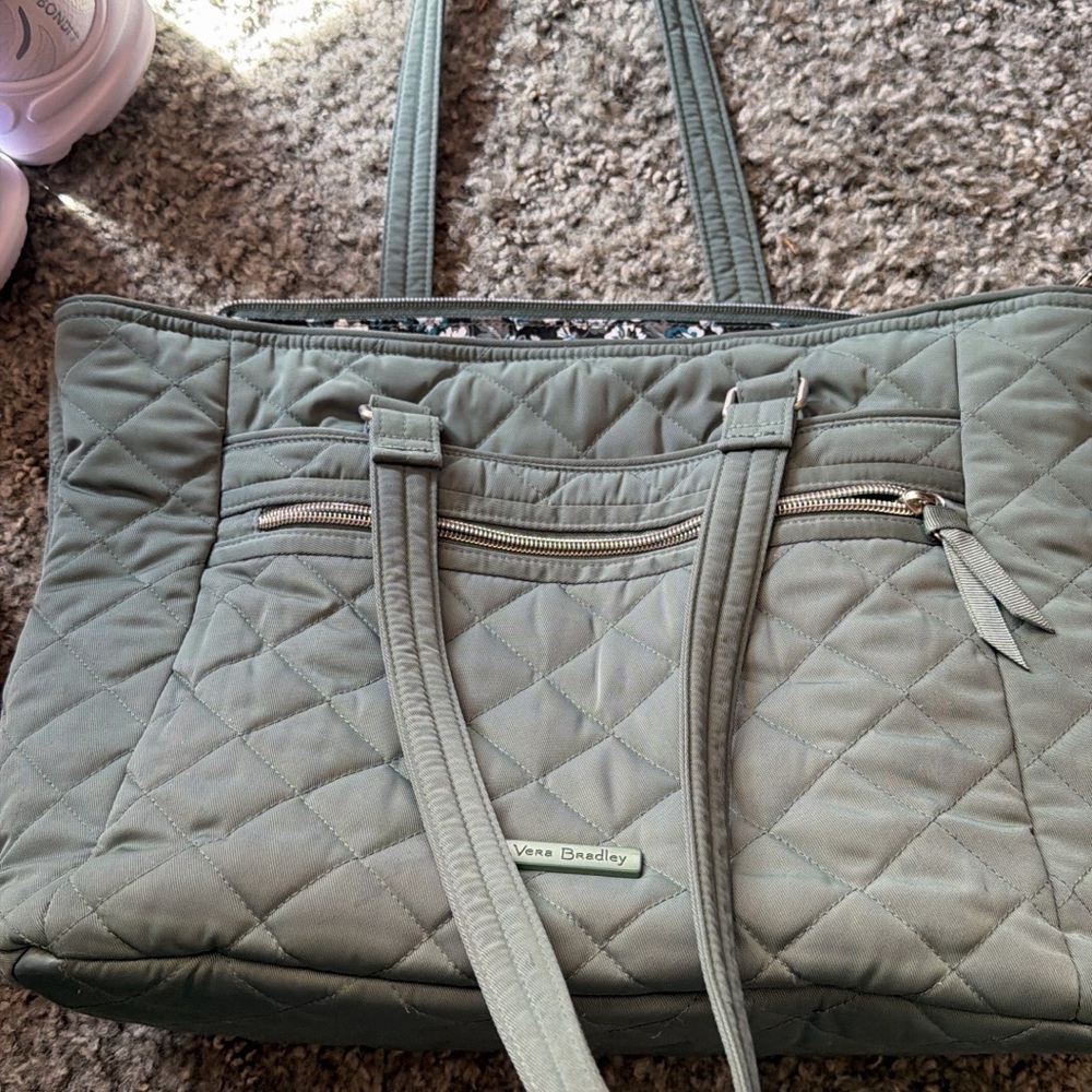Vera Bradley Quilted Sage Tote Bag